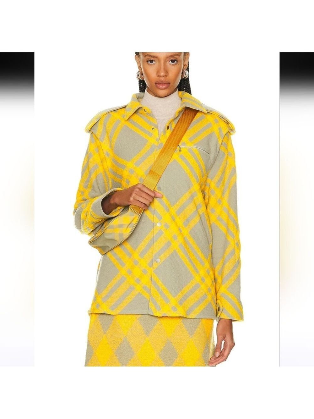 Burberry Check Plaid Pattern Wool Blend Jacket, Size 8 - Picture 1 of 16